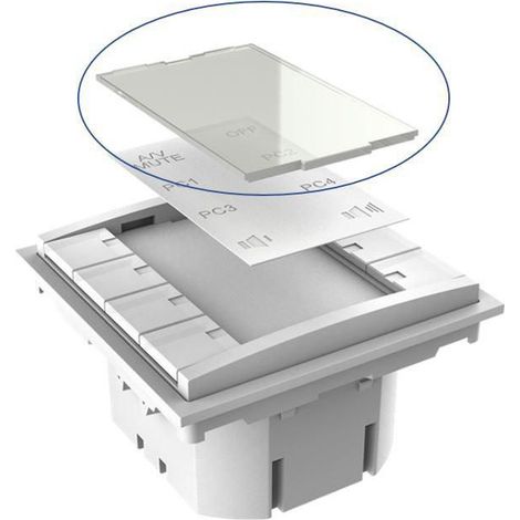 Panneau de commande à boutons-poussoirs en plexiglas blanc Vivolink VLCP8B