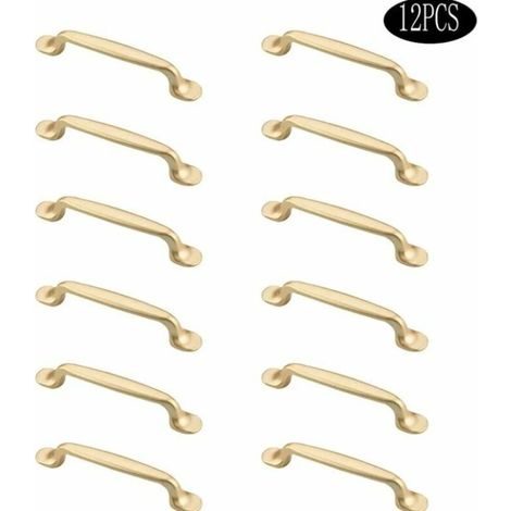 Goldene Möbelgriffe, 12er-Set Griffe für Küchen- und Schlafzimmerschränke und Schubladen, inklusive Befestigungsschrauben (1/4)