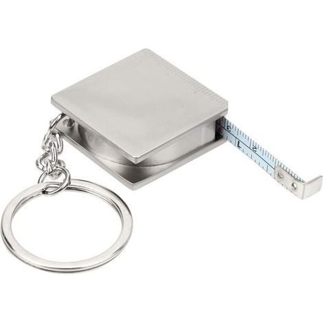 Mètre ruban en acier inoxydable 70cm, mini règle avec porte-clés, 33 × 33 mm. (1/4)