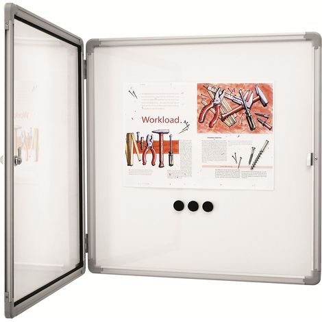 magnetoplan, Vitrine d'affichage SP, blanc, capacité 9 x