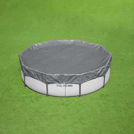 Bestway Copertura per piscina 1 Ø3,05 m Rotondo Poliestere Grigio for