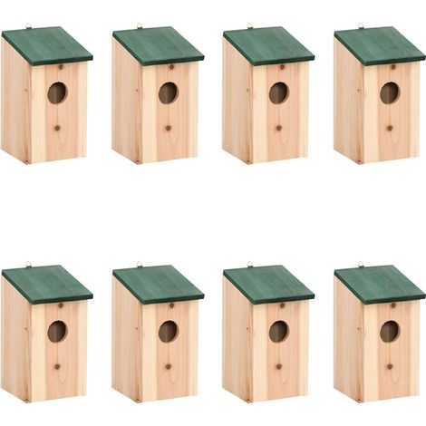 vidaXL Casa para pájaros 8 unidades madera 12x12x22 cm (1/5)