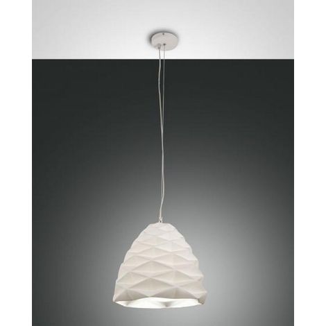Lampadario Duchessa Sospensione Bianca D.300 1 Luce Stile Metallo e Ceramica (1/2)