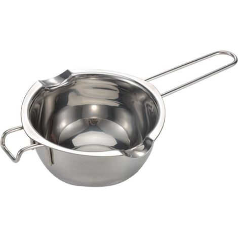 Fondoir à Chocolat, Creuset à Chocolat Acier Inoxydable, Convient pour la Fabrication Confiseries au Chocolat, pour Faire Fondre Le Chocolat(Argent) (1/5)