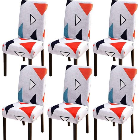 Fundas elásticas para sillas de comedor, 6 piezas, fundas modernas con diseño geométrico para sillas de comedor.