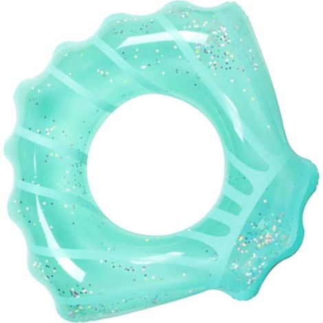 Inflatable pool float, beach toy, pretty blue PVC float. (1/5)