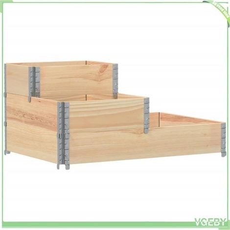 Lit surélevé / jardinière - FAFEICY - 3 niveaux - Bois de pin massif - 120 x 80 x 60,5 cm - Pliable & empilable (1/5)
