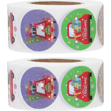 rouleaux d'autocollants décoratifs pour sceller les boîtes cadeaux de Noël (1/4)