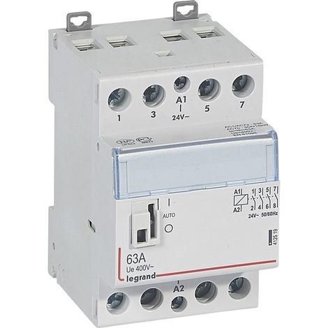 Contacteur de puissance CX³ commande manuelle bobine 24V 2 Pôles 400V 63A contact 4F 2 modules LEGRAND 412519 (1/2)