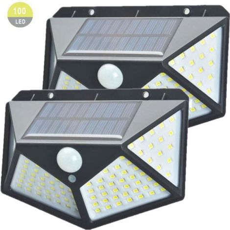 Lampe Solaire Extérieur Applique murale LED 3.7v 2200mAH Etanche Trois Modes de Functions en Inox (1/4)