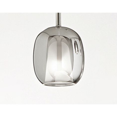 Vetro Borosilicato Contemporaneo Rain Fumè Specchiato D17,5 Senza Rosone