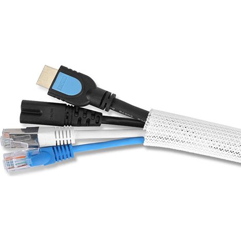 1 protège-câble, gaine fendue extensible, diamètre 1,3 à 2,5 cm, pour câbles informatiques, HDMI, USB et alimentation, usage intérieur et automobile (1/5)