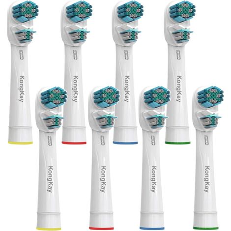 Brossettes de Rechange, 8 Têtes Compatibles Avec les double clean Brosses à Dents Électriques, Têtes doubles pour un meilleur nettoyage (1/5)