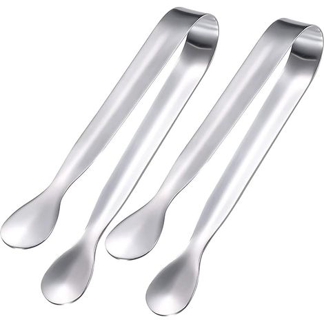 2 Pièces Pince a Sucre,Pince a Bonbon,Pince a Glacon,Pince Bonbon Candy Bar,pour Bonbon,Biscuit,Glaçons,Café,Buffet,en Acier Inoxydable,Argent (11cm) (1/5)