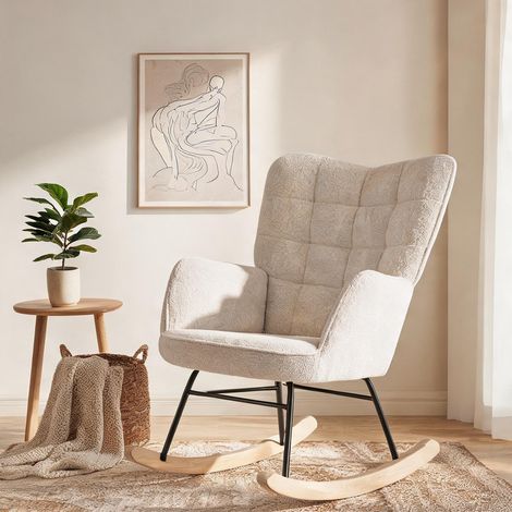 Fauteuil beige en polyester Stahl 71 x 98 x 101 cm (1/5)