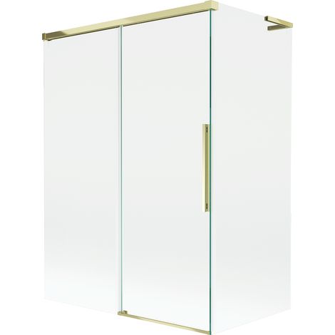 Mexen Rox L Badewannenwand 2-flügelig verschiebbar 120 + 70 x 150 cm, transparent, gold - 8C9L-120-070-50-00