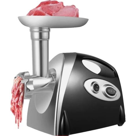 Tritacarne elettrico, potenza 800W, 3 lame, accessorio per tritare carne e insaccati, funzione di inversione, protezione contro il surriscaldamento. (1/5)