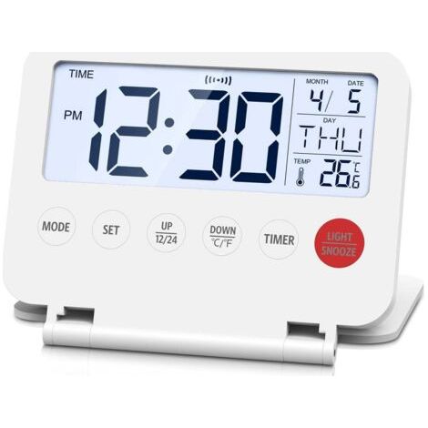 Réveil numérique sans tic-tac, horloge d'étude silencieuse, réveil analogique compact (1/5)