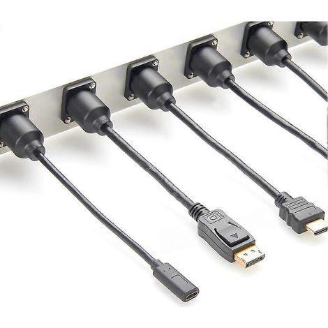 Connecteur traversant droit DP1.2 pour montage sur panneau, coupleur femelle-mâle avec prises de montage de type D et XLR (1/5)