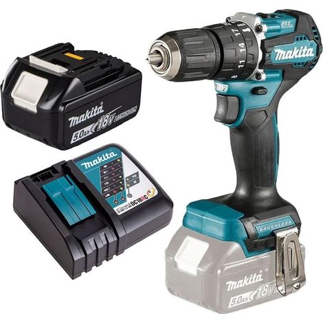 Makita DHP487RTX4 18V LXT Lithium Brushless Combi Hammer Drill Sub Compact 1x5AH (1/5)
