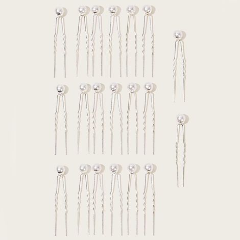 Fermagli per capelli con perle, fermagli a U con perle per donne, ragazze, matrimoni, balli di fine anno, gioielli per capelli, accessori, 20 pezzi in una scatola (1/5)