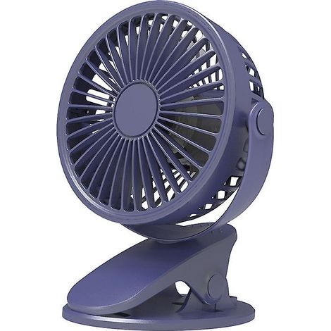 1 Ventilateur De Bureau Bleu Silencieux, Sans Piles, Ventilateur De Bureau Usb Portable Pour Le Bureau, La Maison, La Chambre Coucher, La Voiture (1/4)