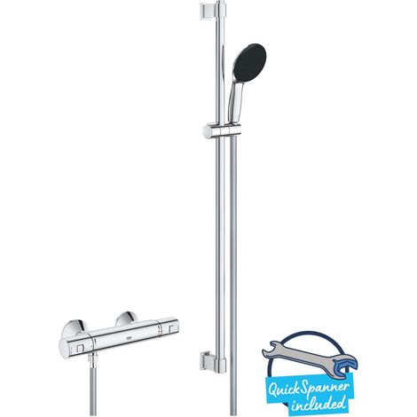 Grohe – Colonne de douche thermostatique avec mitigeur – Douchette Vitalio Start 110 chrome – Protection anti-brûlure – 34854001 (1/5)