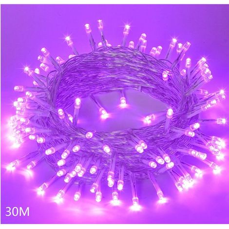 1 Guirlande lumineuse,30M,300 LEDs,Violet,8 Modes,IP65,Pour Terrasse,Fête,Mariage