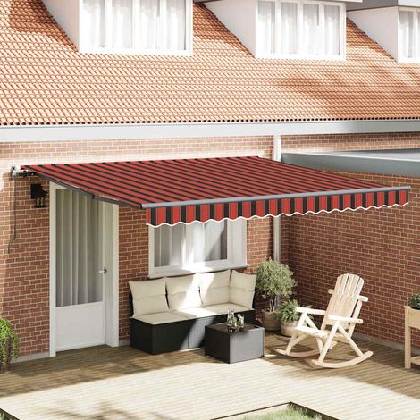 Toldo retráctil Naranja y marrón 400 x 350 cm vidaXL