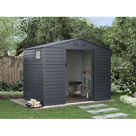 Abri de jardin métal en acier galvanisé - Anthracite - 5,40 m² - ADELMO (1/4)