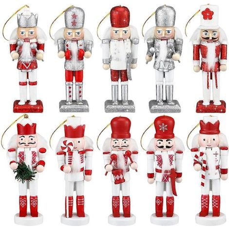 Élégants casse-noisettes en bois, ornements de Noël de 13 cm, figurines de soldat pour décoration de sapin. (1/4)