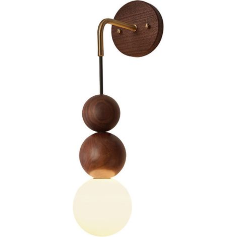 Salle de séjour mur décoratif, lumière murale de chevet, lampe de chevet couleur noyer, lumière chaude (1/5)