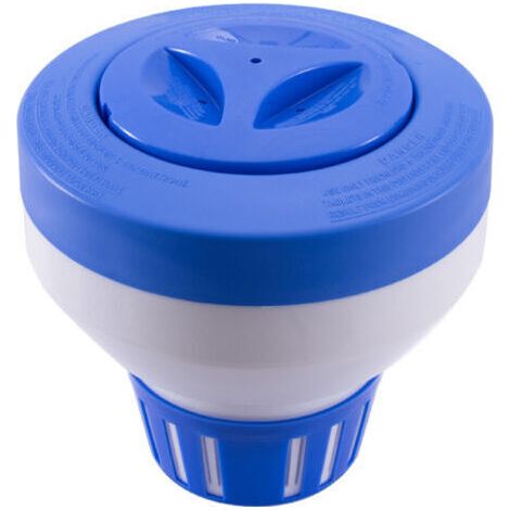 Dispensador flotante de cloro/bromo para piscinas y spas, clorador flotante de gran capacidad de 18 cm y soporte de bromo de 7,6 cm para láminas químicas (plegable). (1/5)