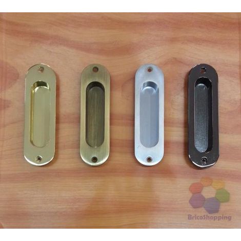 Placca Maniglia Incasso Per Porta Scorrevole Cieca Oro Cromo Sat Bronzo Nero Luc - Colore: Oro