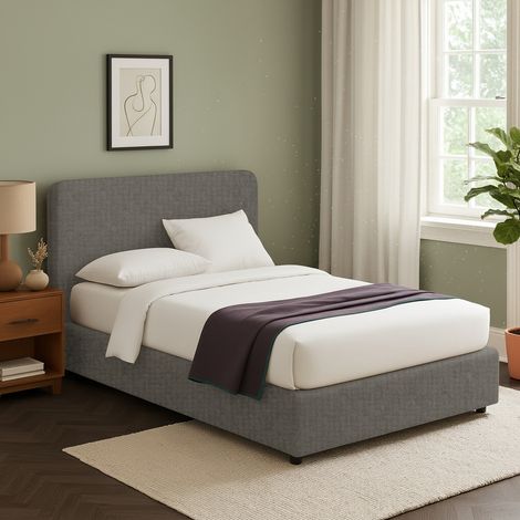 Cama Individual Slough, Desenfundable, Hecho en Italia, Gris Tortora (1/5)