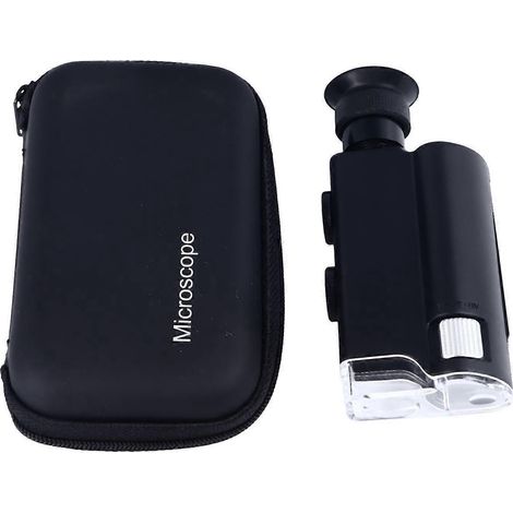 Tragbares Mini-Taschenmikroskop mit 200- bis 240-facher Vergrößerung, LED-Beleuchtung und Zoom für Schmuck und Münzen