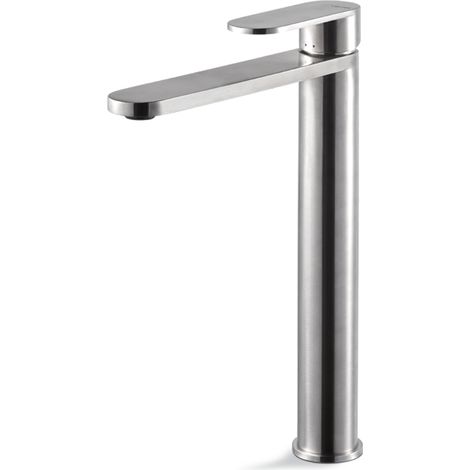 Miscelatore lavabo alto senza scarico acciaio inox Vema AYAS STEEL V28021 Satinato