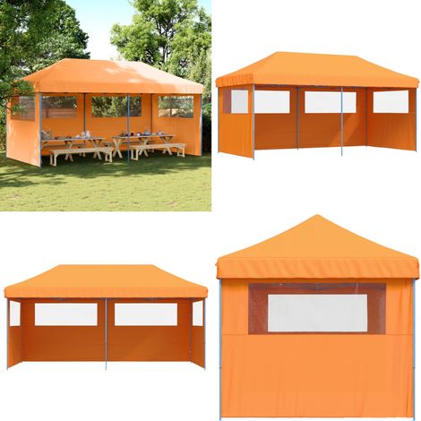 Partyzelt Faltbar Pop-Up mit 3 Seitenteilen Orange - Outdoor-Pavillon - Partyzelt - Sonnenschutz - Gartenfestzelt - Eventzelt - Home & Living (1/5)