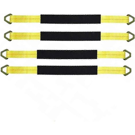 Lot de 4 sangles d'essieu de 61 x 5 cm avec gaine de protection et anneau en D pour la fixation d'un abri de voiture. (1/5)