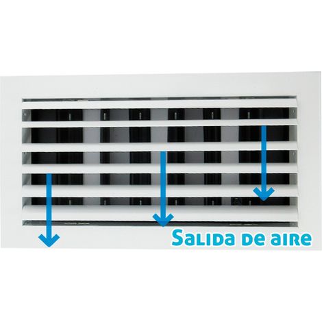 Rejilla de impulsión techo lama curva con regulación blanca 500x200mm 500x200mm