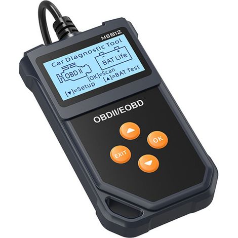 MS812 Multifunction Automotive Diagnostic Scanner - OBD2 Engine Diagnostic Tool with Battery Test, Fault Code Reading and Clearing, Compatible with All OBD2/EOBD Vehicles (1/2)