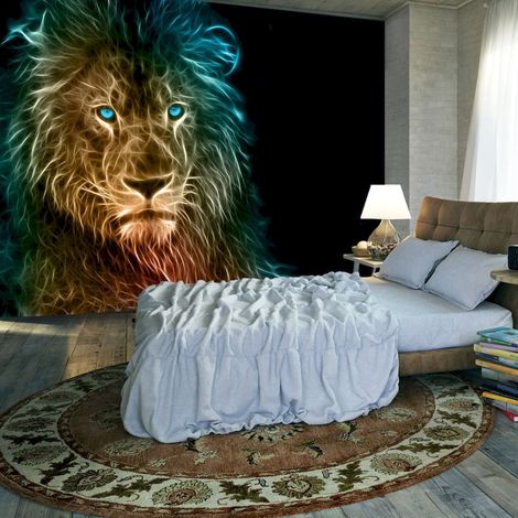 Papier peint adhésif Lion abstrait - 343 x 245 cm (1/4)