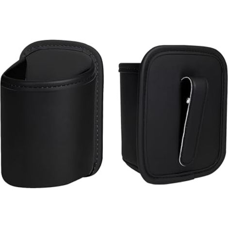 2 Pièces Porte Gobelet Voiture, Porte Gobelet pour Siege Auto Cuir PU, Multifonctionnel Clip pour Siège Arrière, pour Bouteilles Téléphone Parapluie Clé (Noir) (1/4)