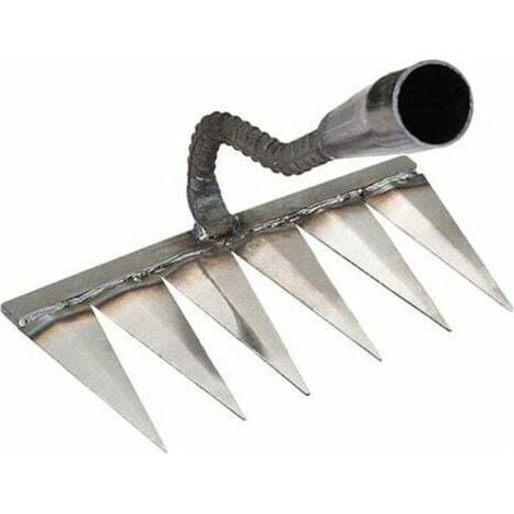 Metall-Stoppelrechen für Gartenarbeit und Unkrautbekämpfung – Robuster Metallrechen mit Zinken, Stoppelentfernung, Unkrautbekämpfung, Oberflächenrechen, Stein- und Kiesrechen, Universalrechen für Kult
