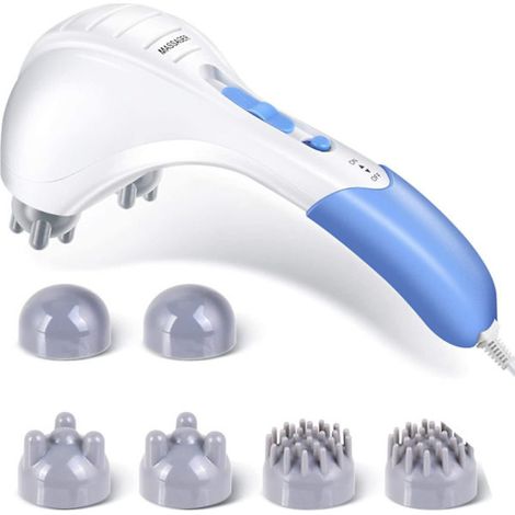 Appareil de massage électrique pour le dos, masseur portable à double tête, masseur de tissus profonds pour un massage complet du corps (nuque, épaules, tête).-AquaForge (1/5)