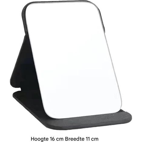 Miroir de voyage pliable, miroir de table multi-angles, miroir pliant en cuir PU noir, miroir de maquillage super HD, miroir de poche, miroir compact, miroir cosmétique, petit miroir, 16 x 11 (1/5)