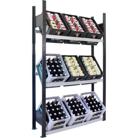 SCHULTE Regalwelt Rayonnage pour caisses de boissons, 9 caisses, 180x100x30 cm (HxLxP), capacité de charge par niveau 60 kg (1/4)