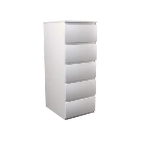 Top-e-shop Malwa W5 cómoda blanca 5 cajones moderna (1/2)