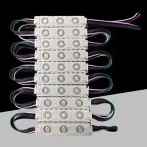 TRADE SHOP - Modulo Led Per Insegne 3 Led Rgb Smd 5050 Dc 12v 5050-7515-rgb Stringa Da 20 Pezzi - (1/2)
