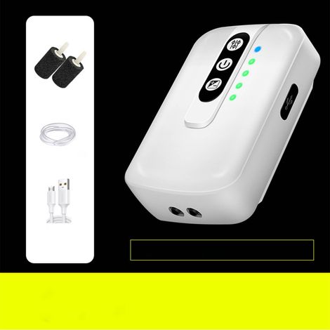 Pompe À Oxygène Pour Aquarium - Batterie Au Lithium Rechargeable - Débit 3 L/min - Silencieuse - Portable Extérieur - 25 H D'autonomie - 1 Pièce (1/5)
